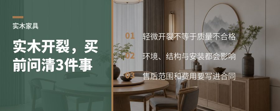 实木家具轻微开裂，买前先问清三件事
