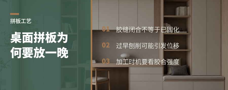 桌面拼板为什么夹紧后还要放一晚