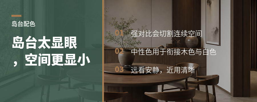 岛台越显眼，开放空间反而越容易显小