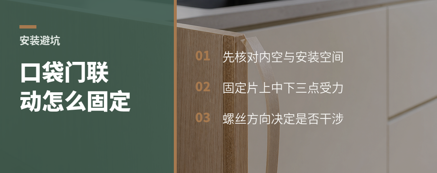 厨房口袋门联动门板怎么固定才不干涉运行