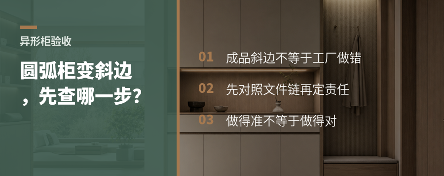 圆弧柜做成斜边，先别急着给工厂判错