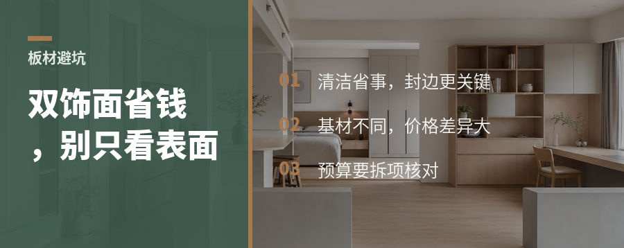 双饰面板材好打理，但省钱不能只看表面