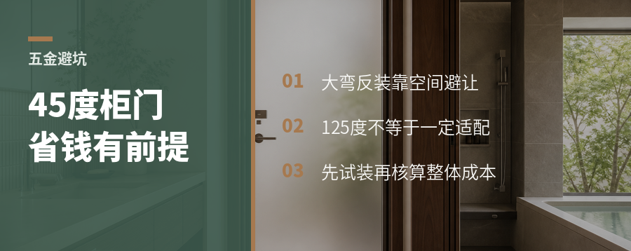 45度对角柜门，大弯铰链反装能省五金成本吗？