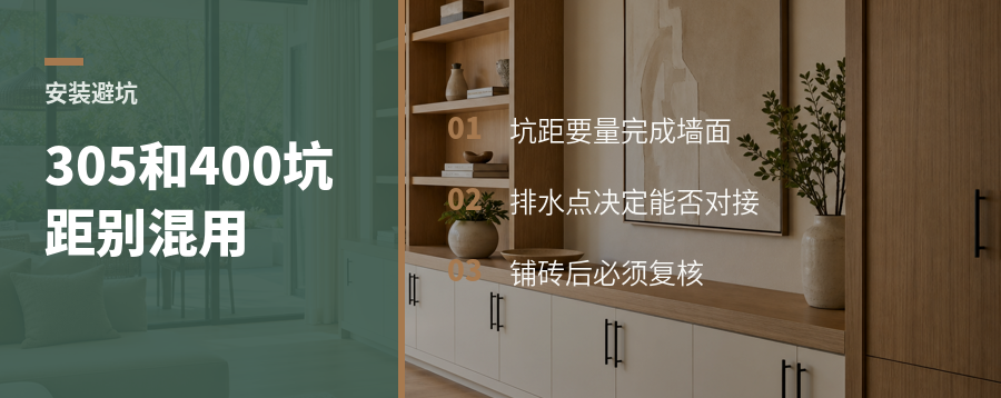 马桶安装先核对坑距，305和400毫米不能混用