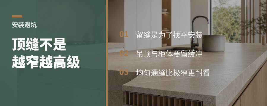 顶缝留1.5到2厘米，真是越窄越高级吗