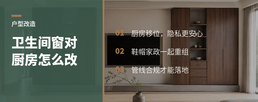 卫生间窗户对着厨房，户型怎么改才实用