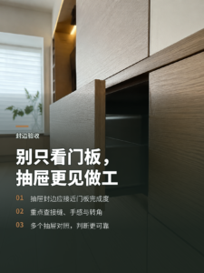 抽屉封边不输门板，柜体做工才有参考价值