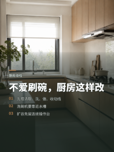 不爱做饭刷碗，厨房动线和设备怎么改