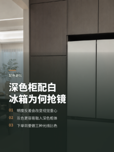 深色柜门配冰箱，为什么白色容易抢走视觉中心