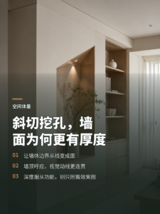 墙面挖孔斜切，为什么能让空间更有厚度