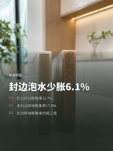 封边样块泡水24小时，膨胀差了6.1个百分点