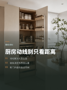 厨房动线怎么规划，收纳距离不等于顺手