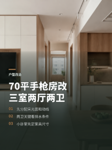70平手枪房如何规划出三室两厅两卫