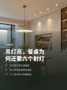 餐桌吊灯不够亮，为什么还要配六个射灯
