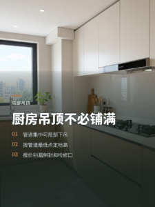 厨房吊顶非得铺满？包住下水管就够了吗