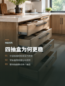四个抽盒为何能稳住沉重台面？