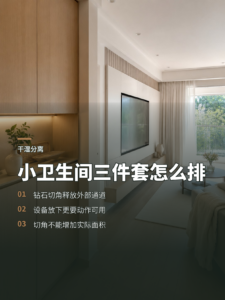 小卫生间塞下三件套，钻石型淋浴房怎么排