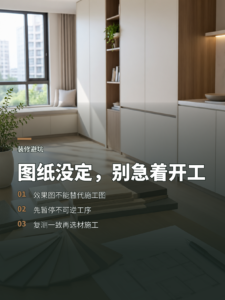 没定图纸就开工，返工往往从选材料开始