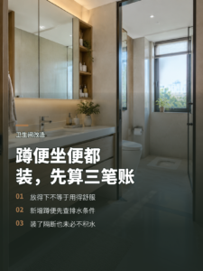 卫生间要装蹲便和坐便，先算清这几笔账