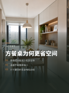 小户型餐区怎么布置方餐桌为何更省空间