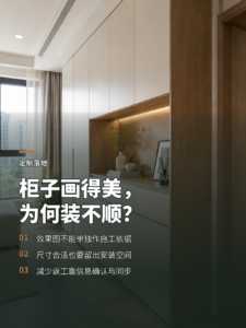 柜子画得很漂亮，为什么现场还是装不顺？