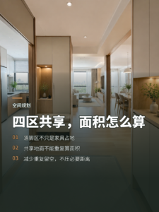 四个空间共享一块落脚区，面积到底怎么算