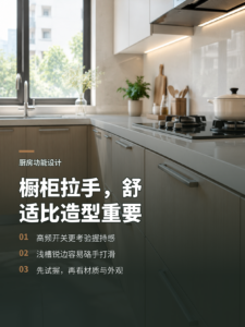 橱柜每天开关很多次，拉手舒适度比造型更重要