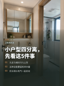 小户型卫生间重砌墙，五种设备如何做四分离