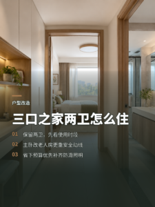 三口之家保留两卫，主卧改老人房怎么做