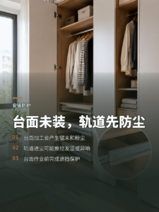 台面还没装，橱柜轨道为什么要先保护好？