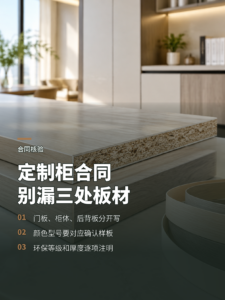 定制柜板材怎么写进合同？三处规格别漏